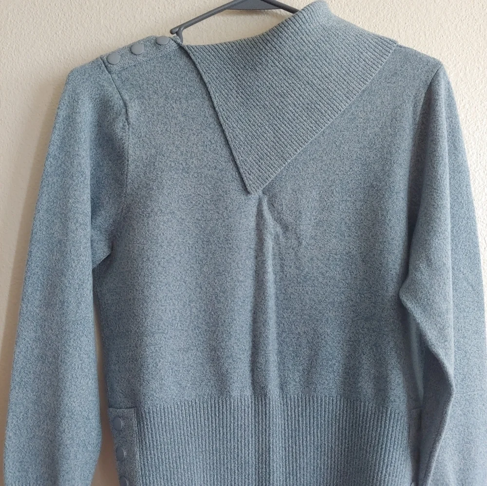 Vintage Blue Turtleneck Sweater Womens Large